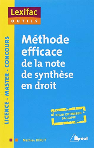 Télécharger Méthode efficace de la note de synthèse en droit PDF Ebook En Ligne