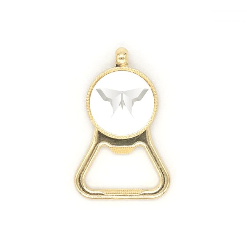 Porte-clés décapsuleur papillon blanc acier inoxydable compact