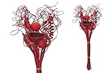 finehomegarden Exoten Sortiment 7-teilig Trockenblumen Strauß Boho Style Smart Curly rot 66cm Grabaufleger Trauerfloristik Allerheiligen Herbstdeko Totensonntag