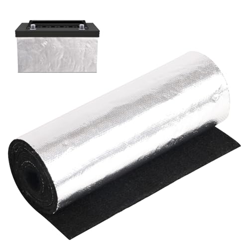 102x18cm Kit Isolamento Bateria Carro, 3mm Espessura Cobertor Térmico Resistente Calor Manta Térmica Universal para Veículo Caminhão Motorhome Clima Frio Extremo Cortável & Fácil Instalação