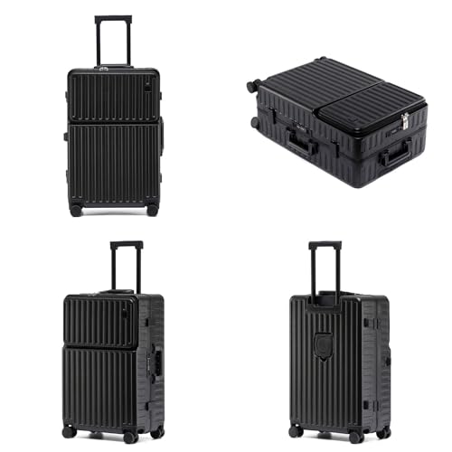 BEITH Hardside Luggage with USB, Hook, Cup Holder, BSM001 Aluminum Frame Suitcase with TSA Lock, Front Open, 360° Double Spinner Wheels, PC Alloy Box Shell, Aluminum Lifting Rod, Waterproof, Durable2