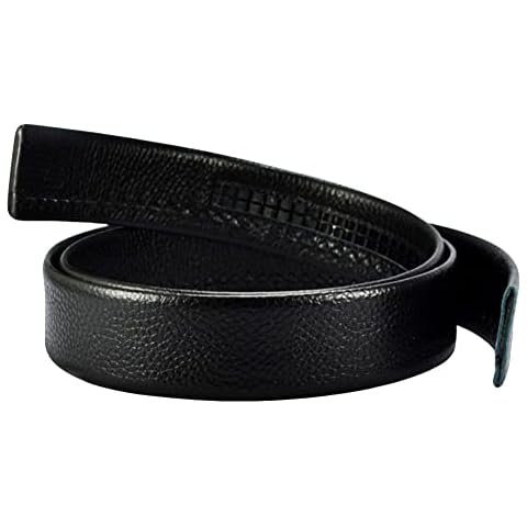 QHA Mens Ratchet Leather Belt Strap Full Grain Automatic Belts for Men 35mm Wide Q09 Black Cover