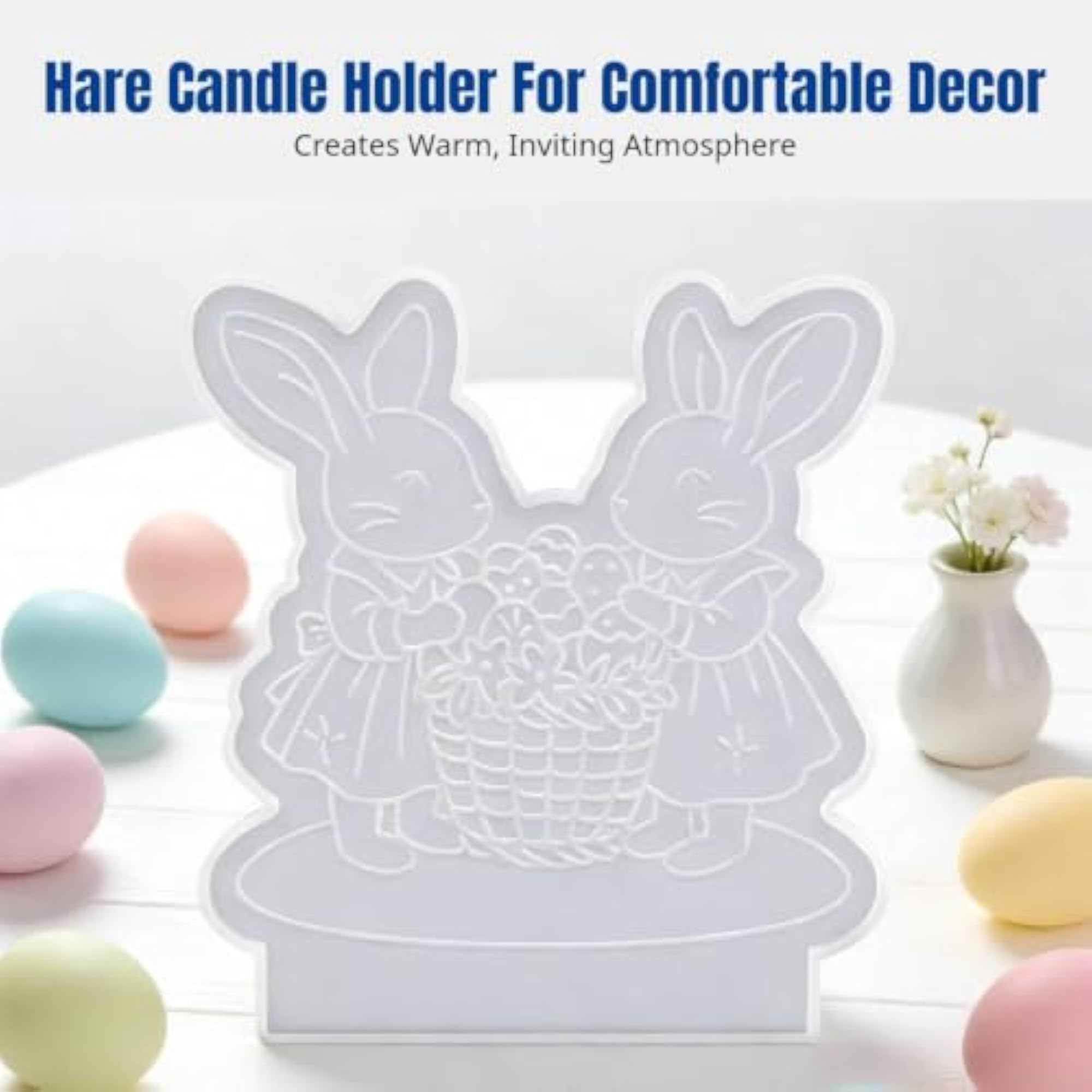 Hare Oval Insert Resin Cast, DIY Candle Holder