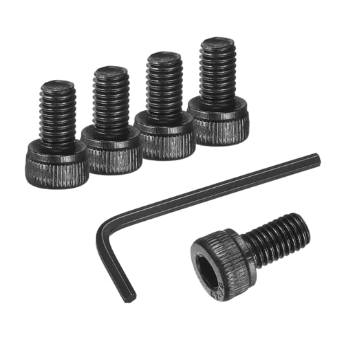 sourcing map 50Pcs Hex Socket Head Cap Screws Bolts, M5x8mm 304 Stainless Steel Socket Drive Machine Screws Bolts with Hex Wrench, Full Threaded, Black