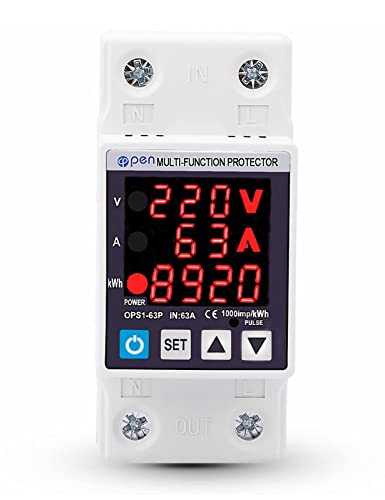 WEBN Digital Kwh Consumo de Energía Amperímetro Voltímetro Monitor de Energía Eléctrica 63A Watt Meter Din Rail Voltaje Corriente Cover