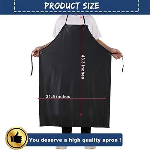 Luyuanfan Chemical Resistant Vinyl Apron - Plus Size Black Unisex Waterproof Pvc Aprons For Dish Washing,Dog Grooming（Pack Of 1 #TOP3