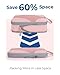 BAGSMART Compression Packing Cubes for Travel, Compressible Luggage Organizer for Carry On Suitcase, Lightweight Travel Essentials 6-Pack 1L+2M+2S+1Shoe Bag, Pink