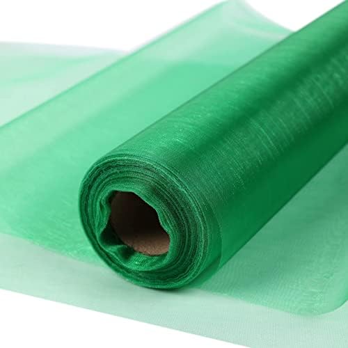 30 m x 30 cm Fabric Table Runner Tulle Roll Organza Transparent Roll of Organza Sheer Fabric Elegant Decorative Cloth for Wedding Chair Table Decoration DIY Crafts (Ivory)