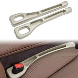 Garegce 2PCS Car Seat Gap Filler, Universal Car Seat Gap Organiser Vehicle Mounted Gap Leak Proof Filling Strip for Car SUV Truck Seat, Car Accessories for Keys, Phones, Wallets (Beige)