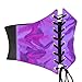 Holographic Waist Cincher Corset for Women – Shiny Metallic Underbust Lace-Up Belt – Rave Festival Fashion Waist Trainer (Standard, Heliotrope, XL)