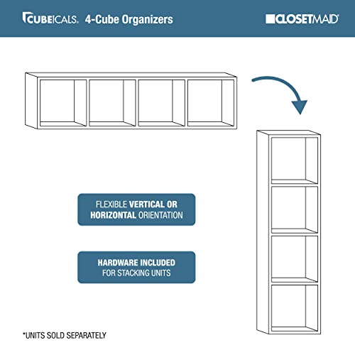 image for ClosetMaid Cubeicals 4 Cube Storage Shelf Organizer, Stackable, Vertic