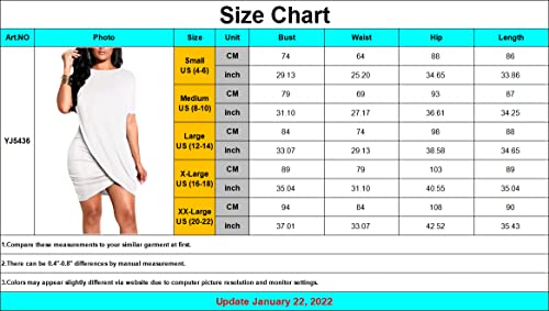 Yajedo Club Dresses For Women Bodycon Short Sleeve Tight Ruched Wrap Mini Dress #TOP6