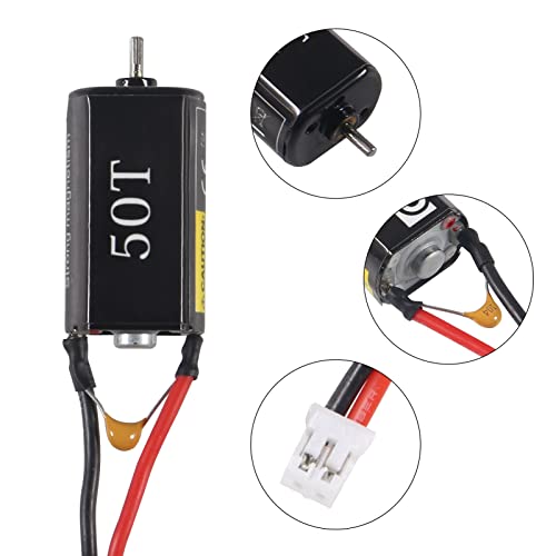 Almocn Rc Brushed Motor 050 50T Pro High Torque Motor With Motor Mount For Scx24 Gladiator Bronco C10 Jlu Deadbolt For Axial 1/24 Crawler Upgrade Parts #TOP2