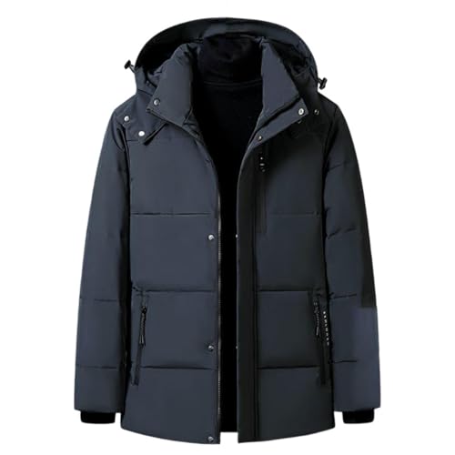 Manteau d'hiver pour homme en duvet épais et chaud doublé peluche