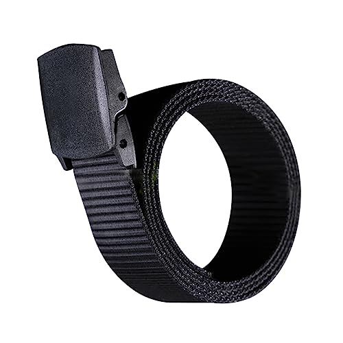 Mens Canvas Belt Lightweight Nylon Casual Belt Military Style Woven Men's Black Canvas