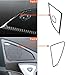 3 Pc/set Real Carbon Fiber Car Interior Accessories Speaker Cover Trim Compatible With Chevrolet Corvette C7 2014-2019 Black