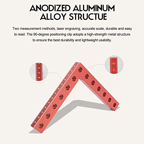 90 Degree Clamp, Cabinet Clamp, 5.5" X 5.5"(14 X 14Cm) Aluminum Alloy Right Angle Square Tool, Corner Clamps For Woodworking Tools, Right Angle Clamp, Drawers, Picture Frame (2Pack) #TOP3