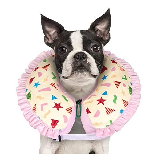 CuteBone Inflatable Dog Donut Collar Alternative for Large Dogs After Surgery-Double Adjustable Neck Range P23SO00104L