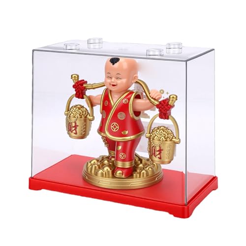 Topiky Ornement de Voiture à Balançoire Solaire, Figurine d'enfant Exquise avec Boîte à Poussière pour Décoration de Table