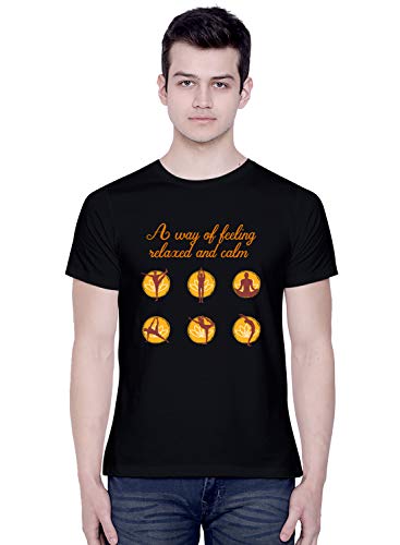 Image of CreativiT Graphic Printed T-Shirt for Unisex Yoga Tshirt | Casual Half Sleeve Round Neck T-Shirt | 100% Cotton | D00585-28