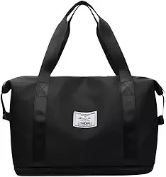 Bolsa Mala de Viagem Grande Hong Fu Impermeável expansível Multifuncional Multiuso(Academia, fitness, yoga e dia-a-dia) Bagagem de mão Oxford Divisores internos Porta Celular cor: Preta