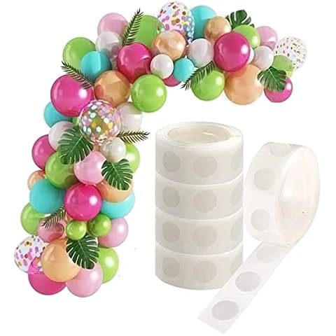 CLEYCYE 500PCS Balloon Glue Dots,Double Sided Sticky Tape Balloon Stickers Dots for Crafting Christmas Wedding Birthday Party Decorations Diy Scrapbooking Craft(5 Rolls) Cover