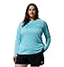 Columbia Womens PFG Tidal Tee II Long Sleeve Sun Protection Shirt, Clear Blue/White Logo, X-Small