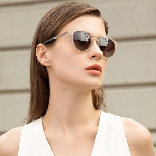 Miniatura 4 de Carfia Gafas De Sol Para Mujer Vintage,Circulares Gafas Polarizadas Mujer,100 Protección Uv