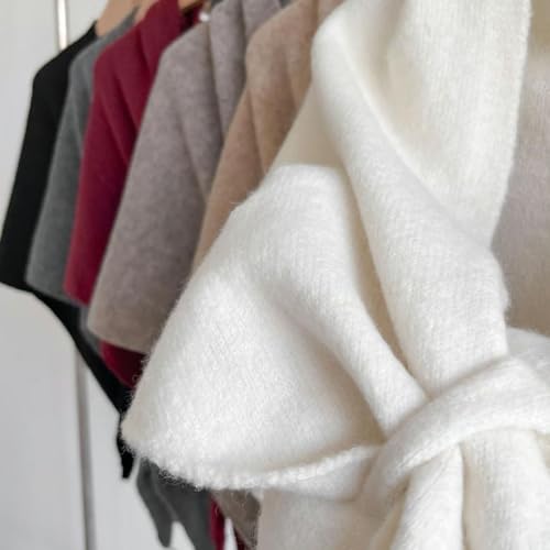 Pashmina Shawl Wraps for Women, Knitted Triangle Shawl, Women's Solid Color Wool Blend Shawl3