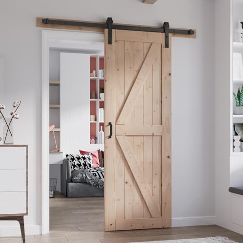 FREDBECK 32in x 84in Sliding Barn Door with 5.5FT Barn