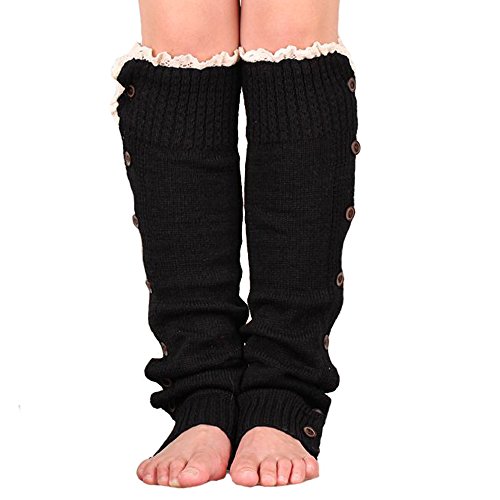 Flyou Women Knit Warmers Knee High Boot Socks Winter Boot Warm Socks Knit Boots Cuffs for Christmas