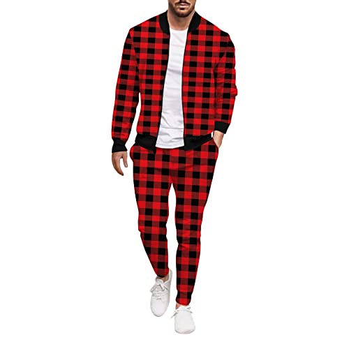 Veste à carreaux rouge XL : ensemble 2 pièces et pantalon d'hiver