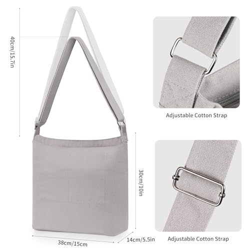 Image of Women's blank large Size Canvas Crossbody Tote Handbags Shoulder Bag Hobo Casual Tote Diy /gifts