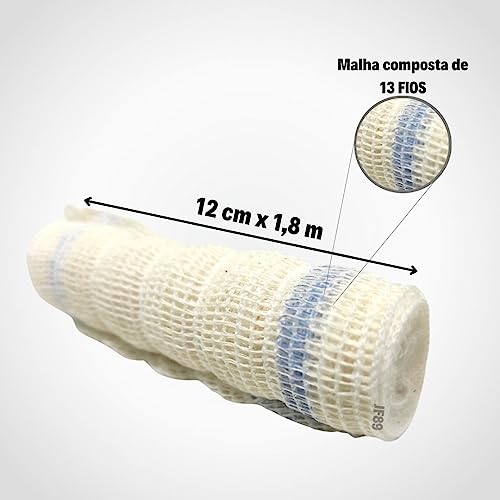 Atadura de Crepom 13 Fios Para curativo - 12cm X 1,8m - 48 Rolos