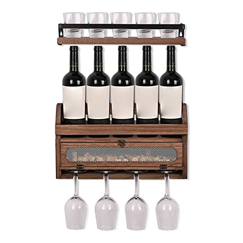 Leefasy Suporte Parede Rack de Vinho Prateleira de Armazenamento Pendurado