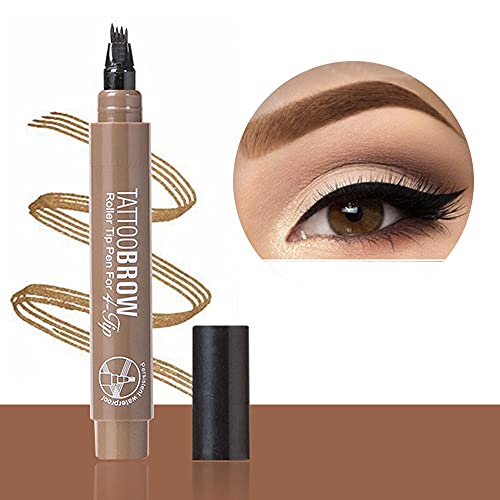 Eyebrow Tattoo Pen, Waterproof brow Pencil, Microblading Brow Pen, Natural Looking, Long Lasting (1# Light Brown)