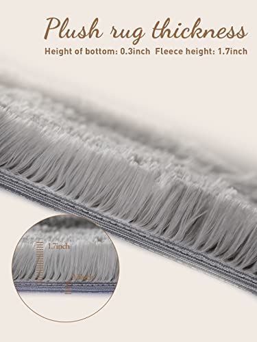 Medeunk Area Rug 4X6 Grey Super Soft Fluffy Upgrade Sponge Non-Slip No Shedding For Living Room Bedroom Girls/Boys Room Dorm Playroom Lounge Home Decor #TOP2