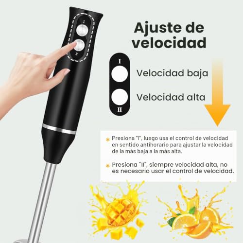 Minipimer de acero inoxidable ideal para smoothies caseros y purés 3
