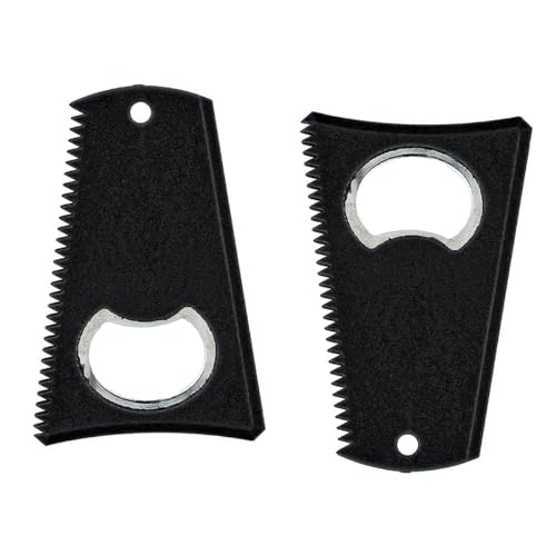 Tiardey 2 Pezzi Pettine per Rimuovere la Cera dalla tavola da Surf Portatile con Funzione apribottiglie Pettine per raschiare la Cera per Accessori da Surf Materiale in PVC Nero Facile da trasportare