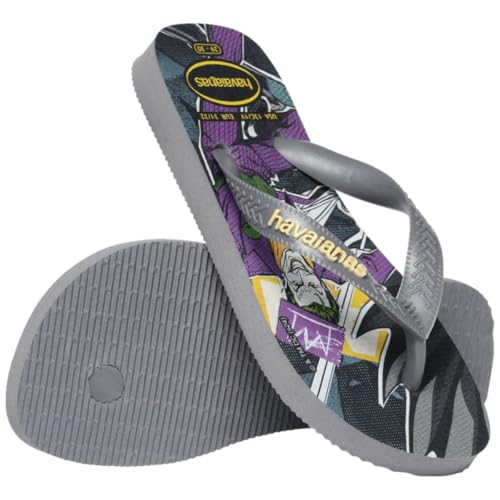 Chinelo Havaianas Infantil Kids Heróis Batman Menino (Cinza, BR, Criança de 9 a 12 anos, Faixa Numér