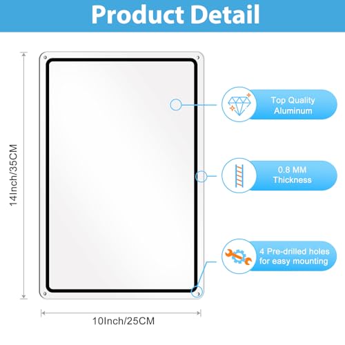 2-Stück Leeres Alu-Schild DIY Tafel Weiße Schilder mit Schwarze Rahmen Nachrichtentafel Metal Weiße, 25x35cm Blanko-Aluschild (Black)