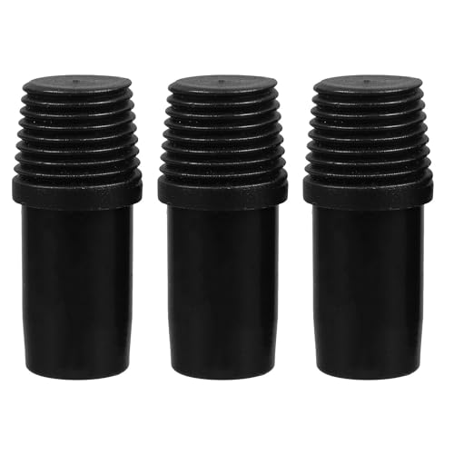 LIOOBO 3pcs Black Plastic Threaded Handle Adapter Tips for Extension Pole and Broom Handle with Robust German Threaded Design for Industrial Assembly and Construction