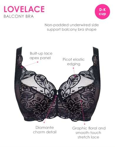 Curvy Kate Lovelace Full Cup Side Support Bra Black/Taupe 38DD - Image 6