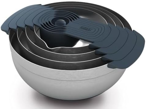 Joseph Joseph Nest 9 Plus, 9 Piece Compact Food Preparation Set with Mixing Bowls, Measuring Cups, Sieve and Colander, Stainless Steel - Thumbnail 3