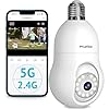 LaView 4MP Bulb Security Camera 5G& 2.4GHz WiFi, 360°2K Security Cameras Wireless Outdoor Indoor Full Color Day and Night, Motion Detection, Audible Alarm, Easy Installation, Compatible with Alexa