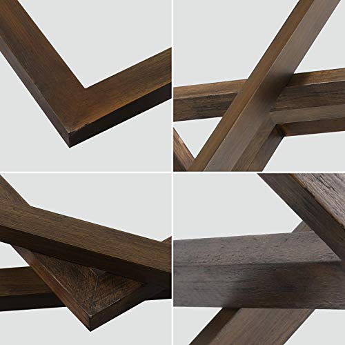 Farmhouse Wood Pendant Lighting,Geometric Vintage Chandelier Ceiling Pendant Light, 4 Candle Holder Lights, Square Wood Hanging Lantern For Living Room Bedroom Kitchen Island Foyer, Hallway #TOP5