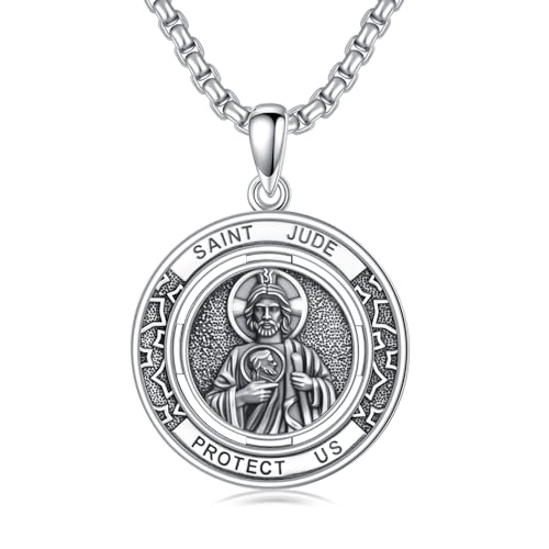 Bijou de protection Saint Jude collier en argent idéal pour offrir en cadeau