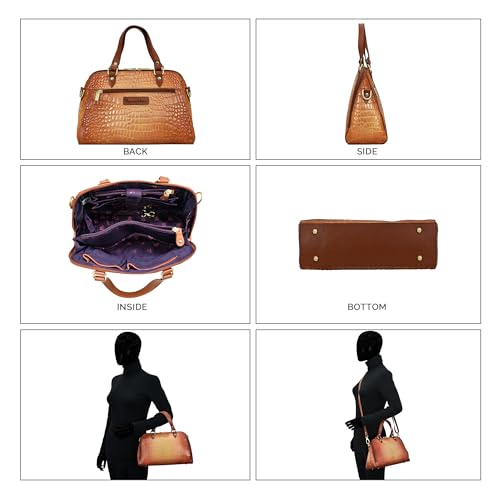 Anuschka Women’s Hand-Painted Genuine Leather RFID Blocking Wide Organizer Satchel4