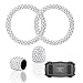 Earthland Car Decor Crystal Rhinestone, Auto Engine Start Stop Decoration Crystal Interior Ring … (2pcs rings-4pcs caps)