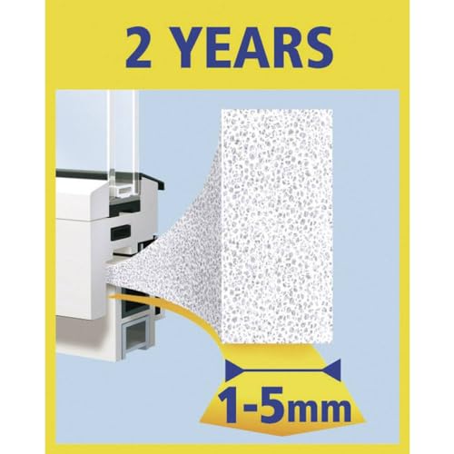 tesamoll Universal Schaumstoff - Schaumstoffdichtung zum Isolieren von Spalten im Haushalt, selbstklebend - Weiß - 6 m x 9 mm x 5,5 mm